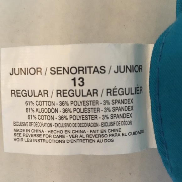Turquoise Junior light weight jeans. Size 13. - Picture 4 of 7